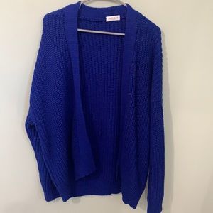 Vestique bright blue chunky cardigan